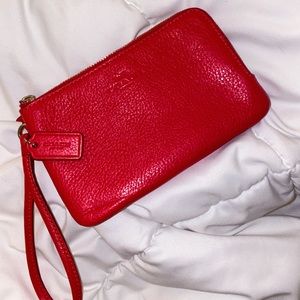 Coach double zip wristlet